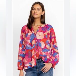 Johnny Was GIVERNEY GARDENS RAGLAN POET BLOUSE Size XS